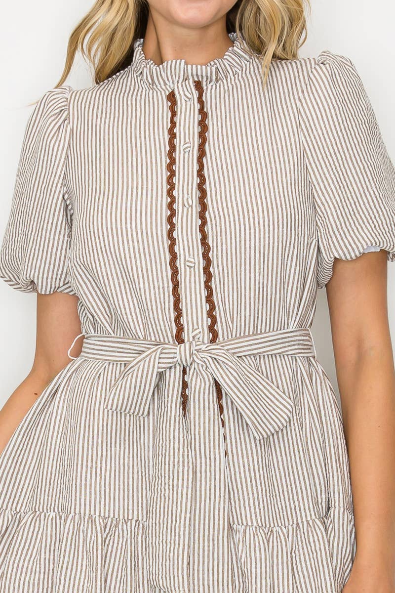 Michelle Pinstripe Mini Dress
