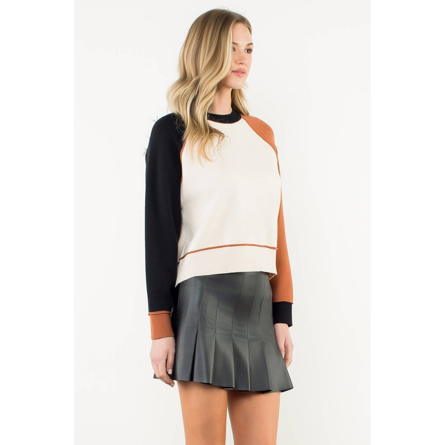 Colorblock Raglan Sleeve Sweater