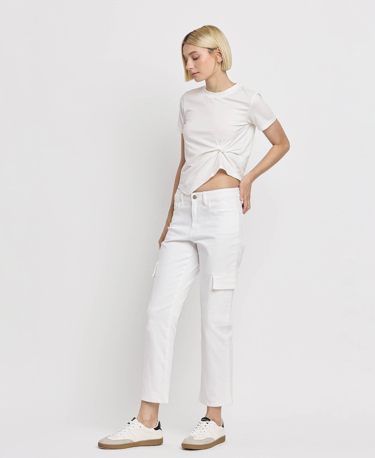 Kelly High Rise Crop Cargo Straight Leg Jeans
