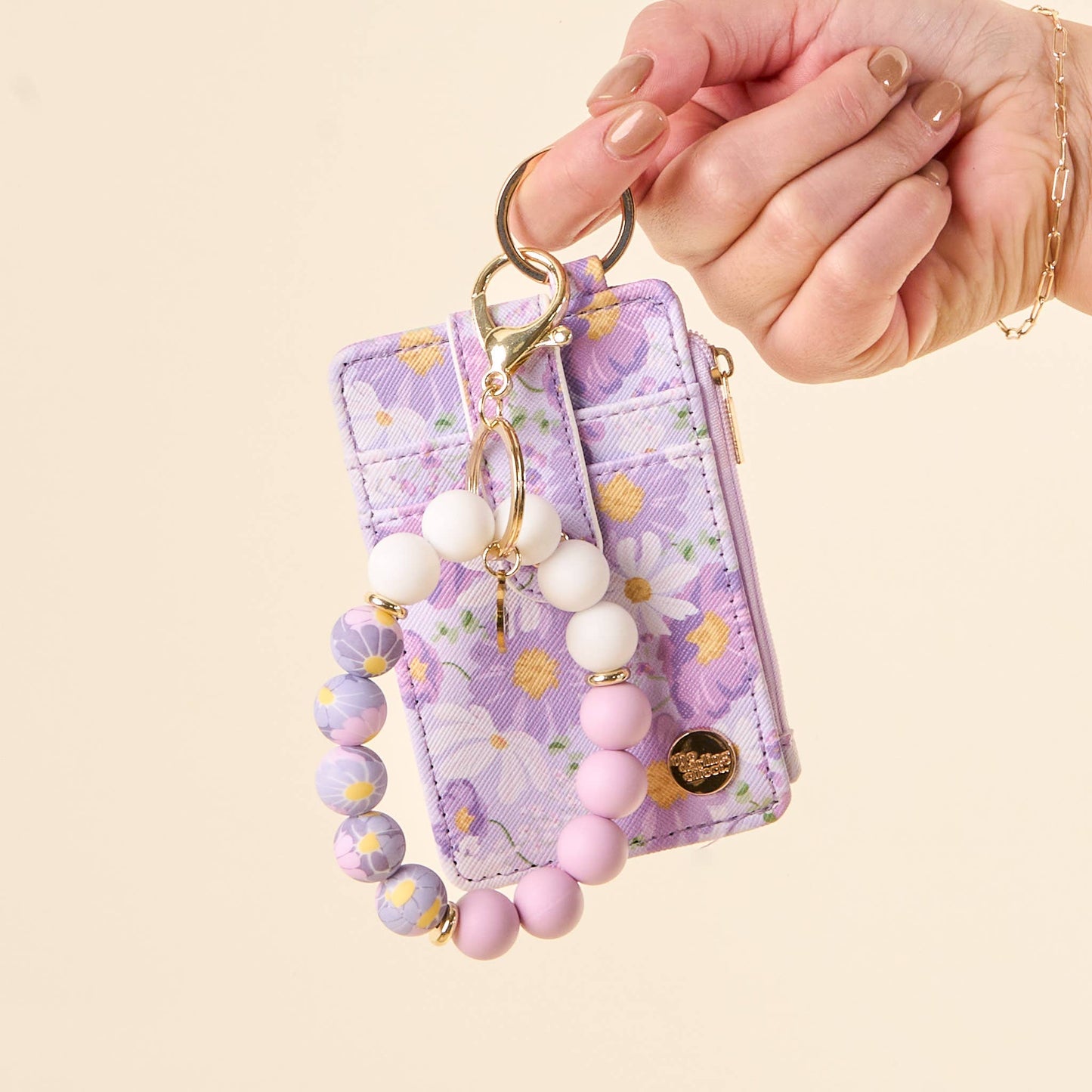 Hands-Free Keychain Wristlet-Lilac Bloom