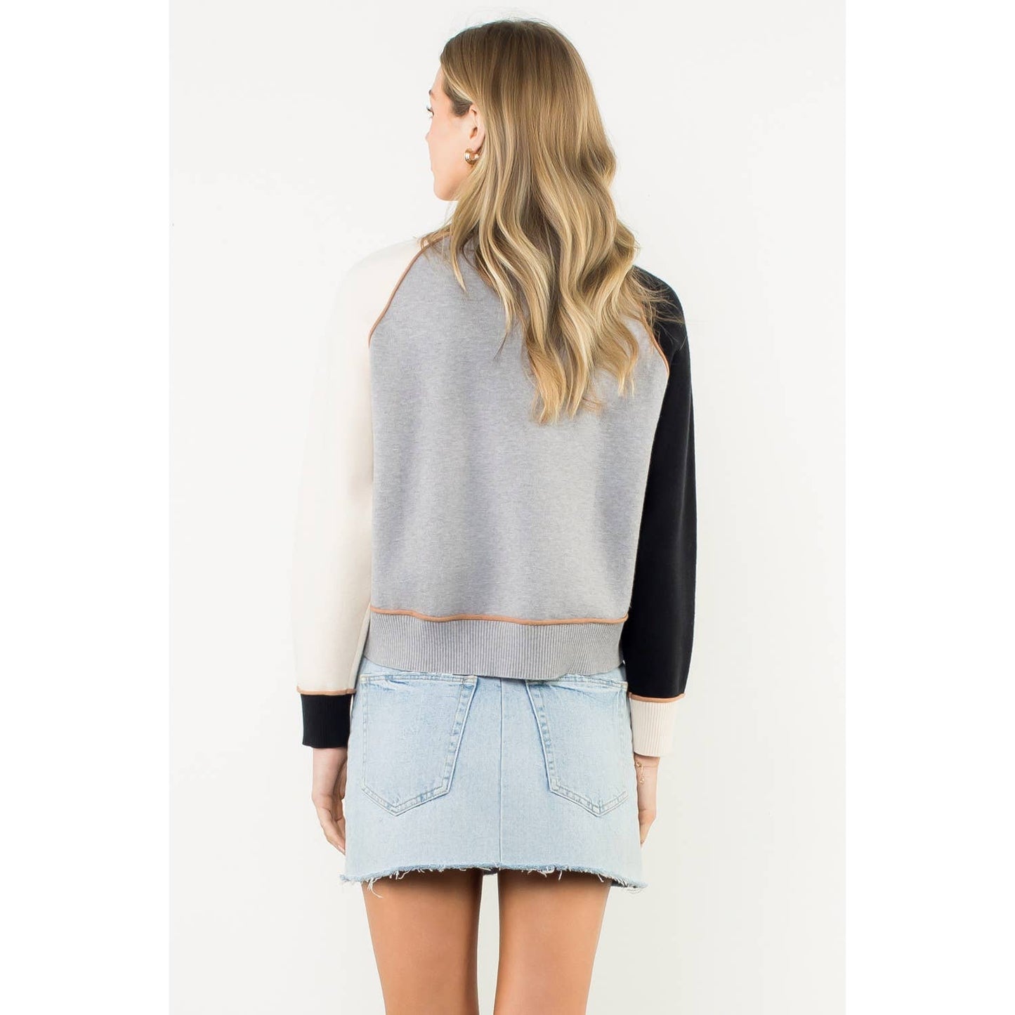 Colorblock Raglan Sleeve Sweater