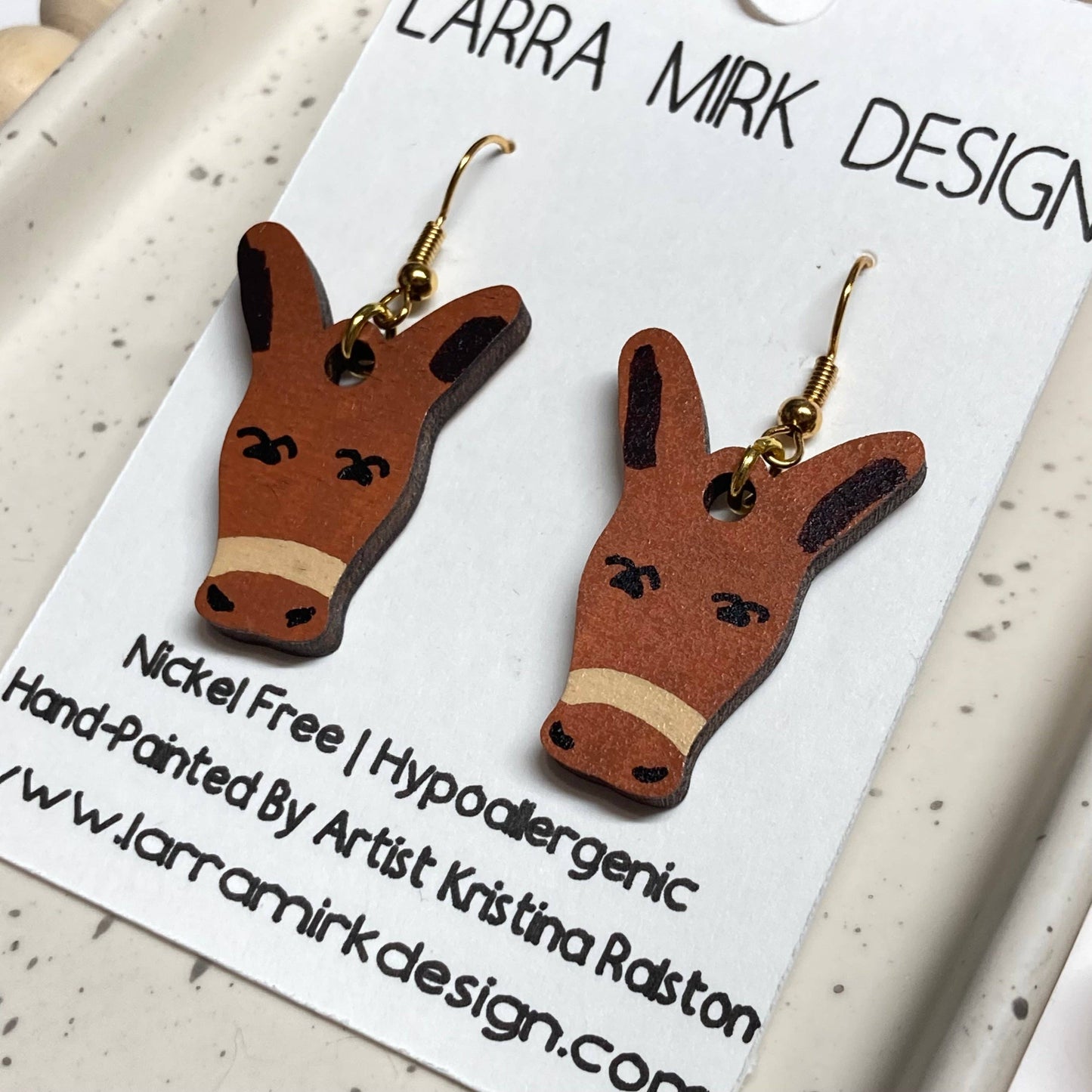 Mule Love Earrings by Larra Mirk Design | Brown