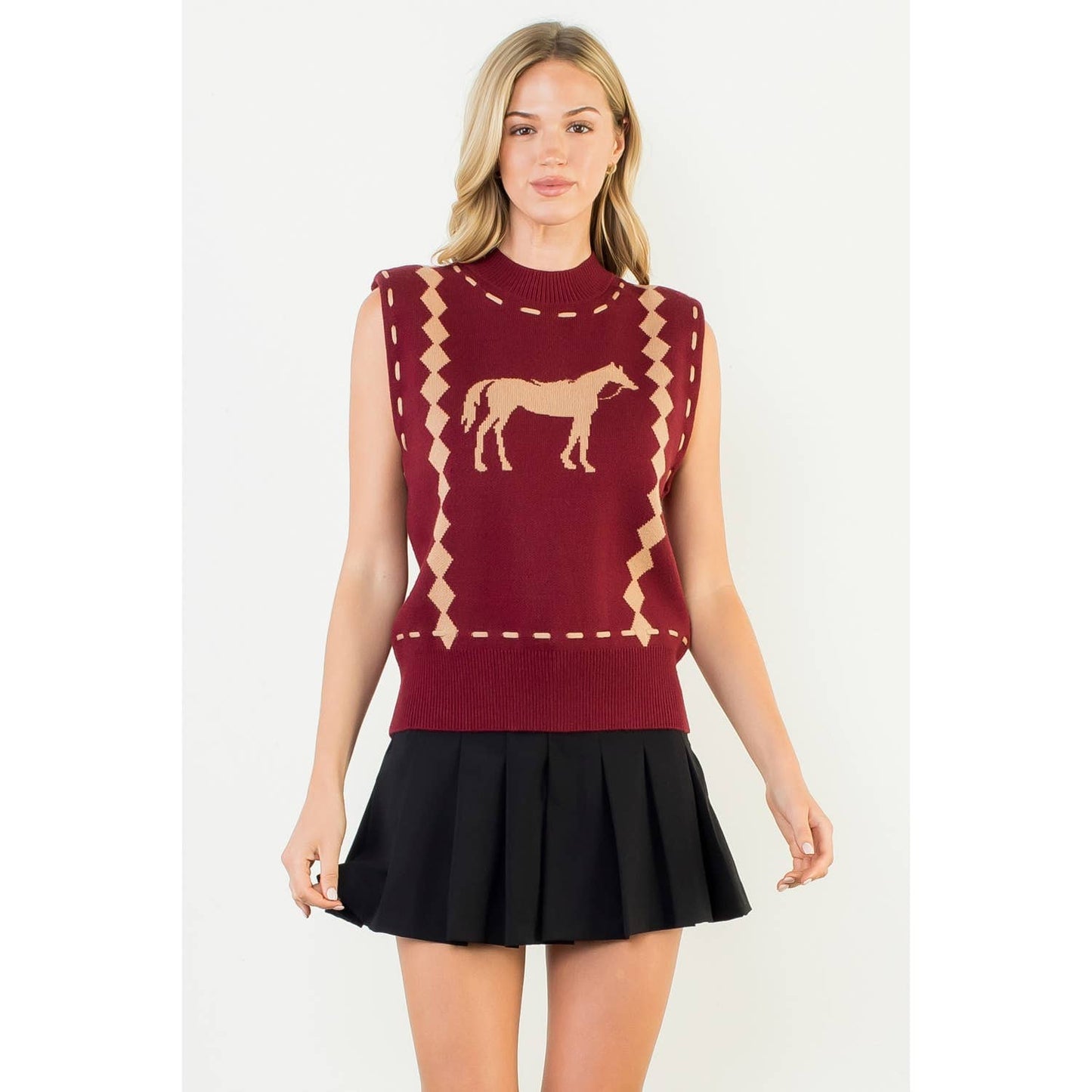 Ginger Sleeveless Horse Knit Vest