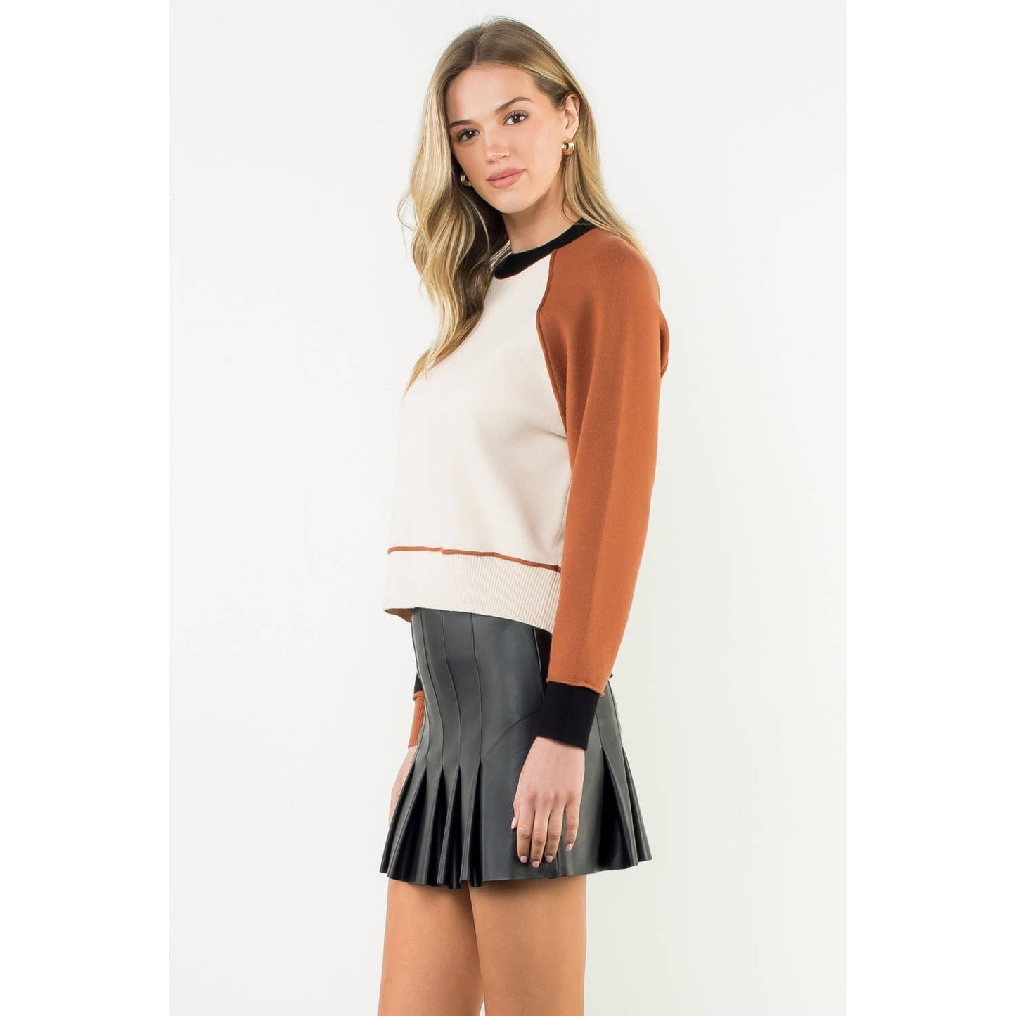 Colorblock Raglan Sleeve Sweater