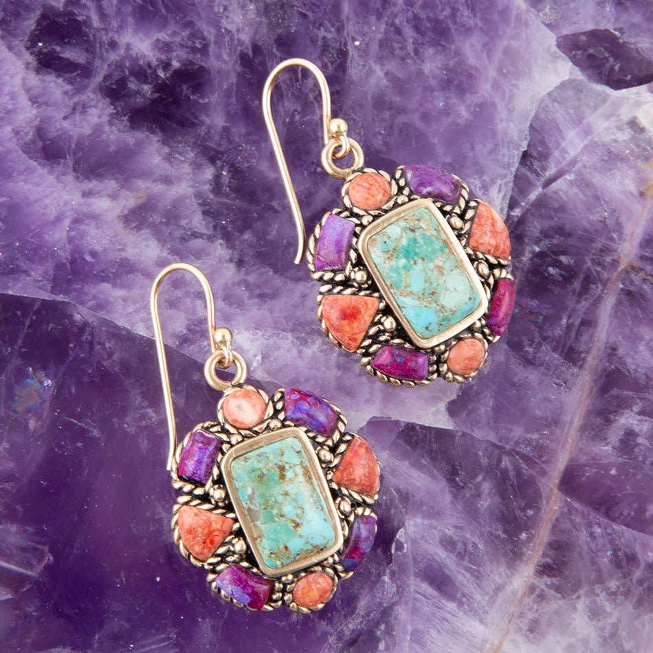 Native Color Multi Stone Turquoise Earrings