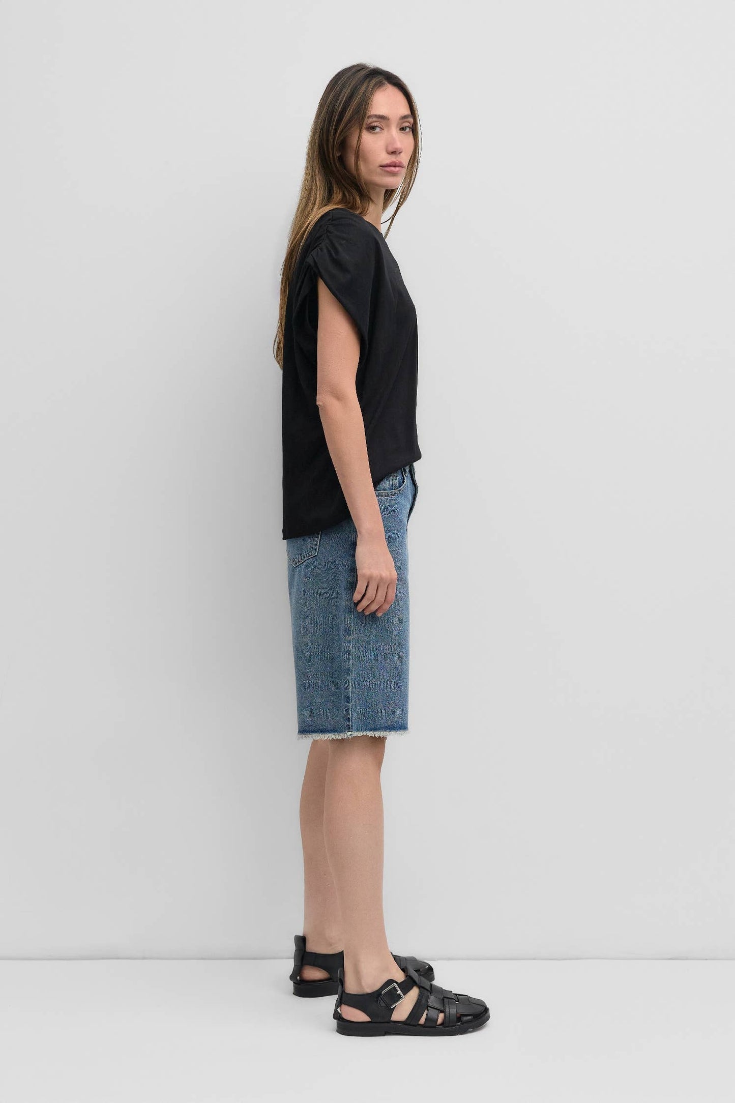 The Eileen Pleated Shoulder Top