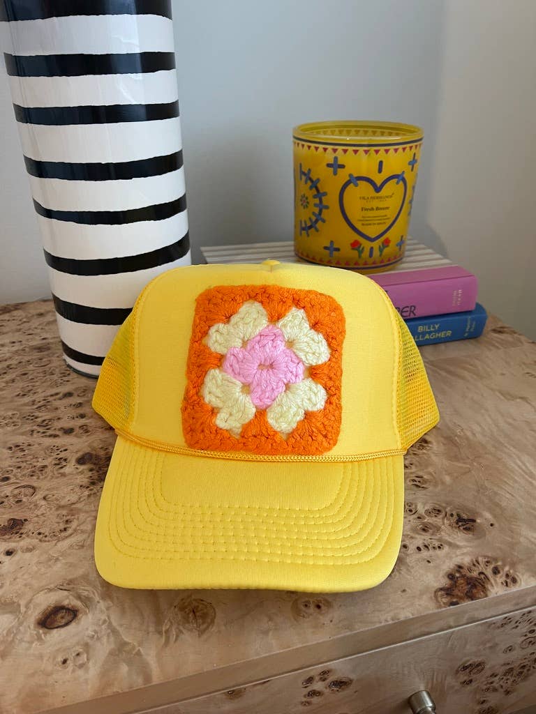 Sunny Days Granny Square Trucker Hat