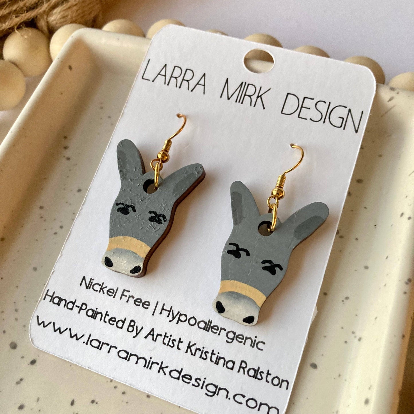 Mule Love Earrings by Larra Mirk Design | Gray