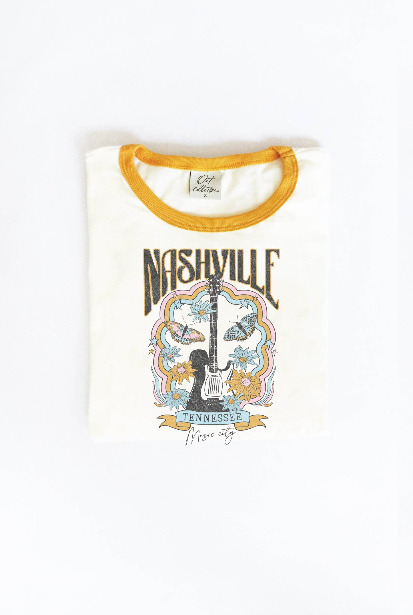 NASHVILLE TENNESSEE MUSIC CITY Ringer Graphic T-Shirt