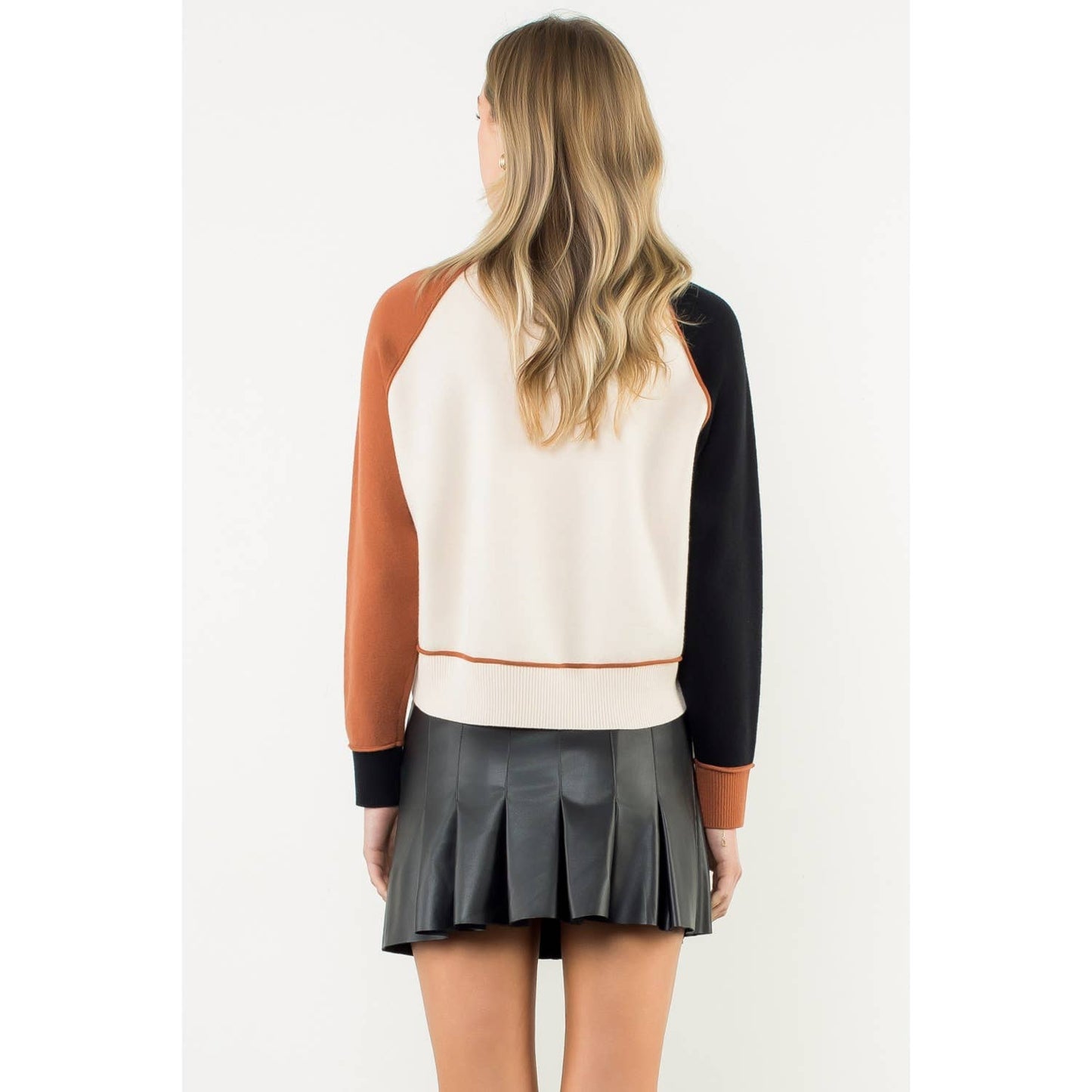 Colorblock Raglan Sleeve Sweater