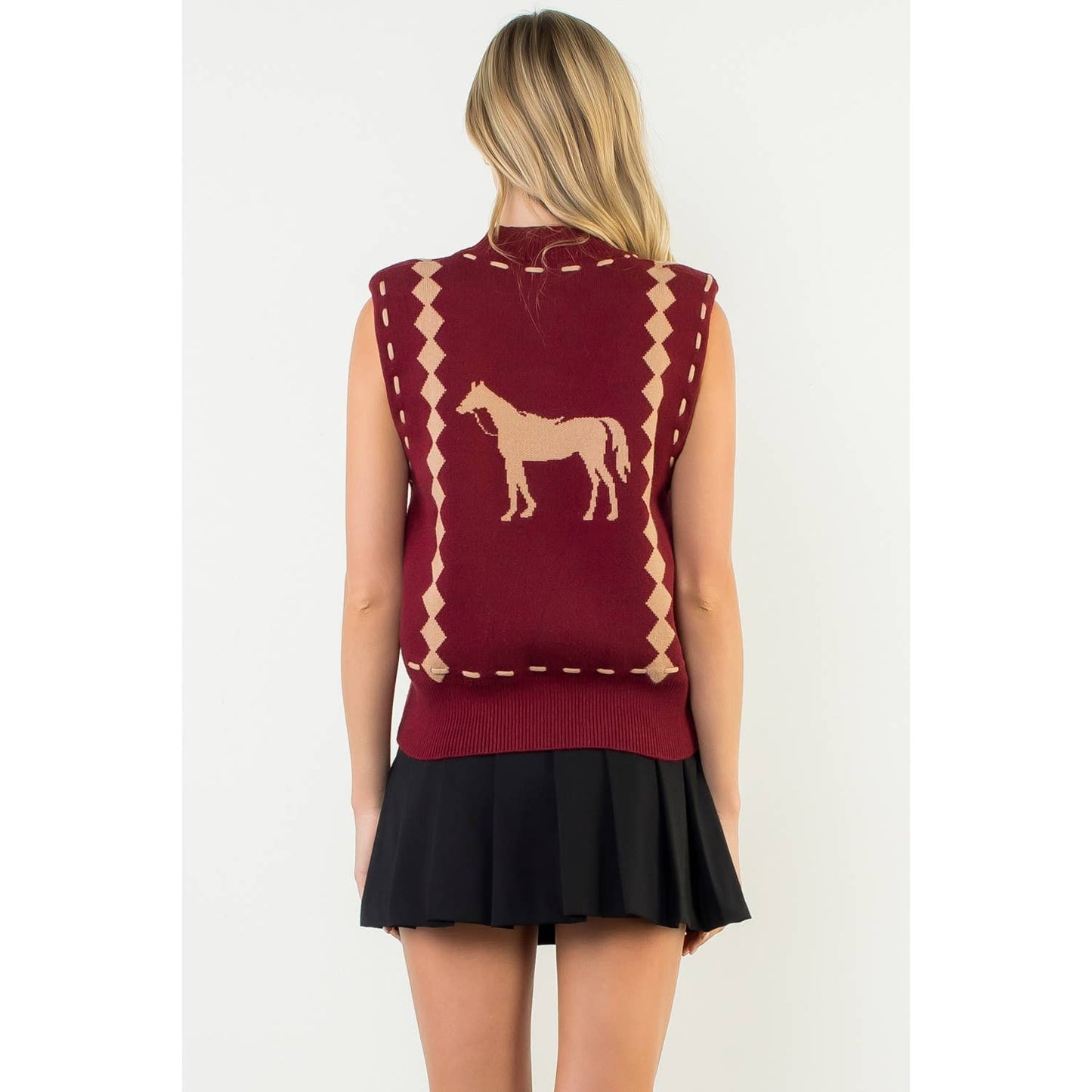 Ginger Sleeveless Horse Knit Vest