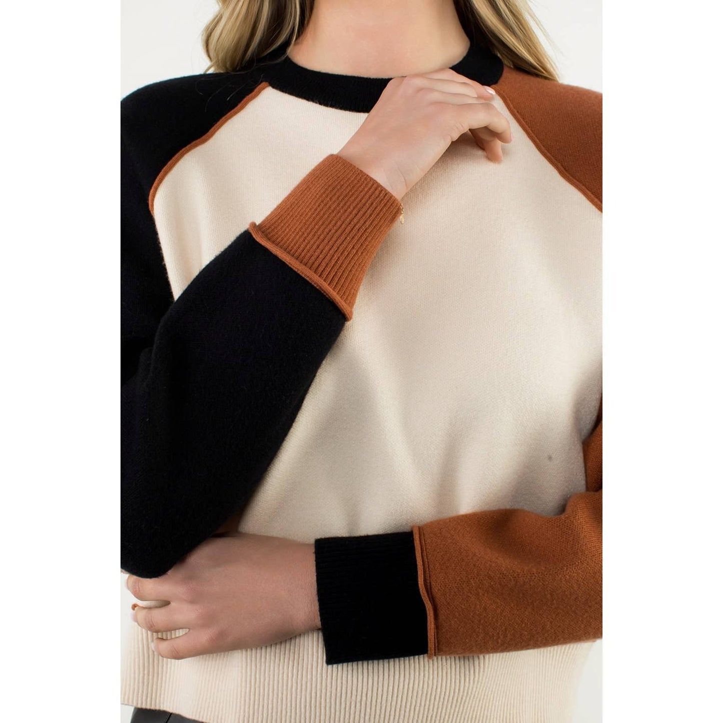 Colorblock Raglan Sleeve Sweater