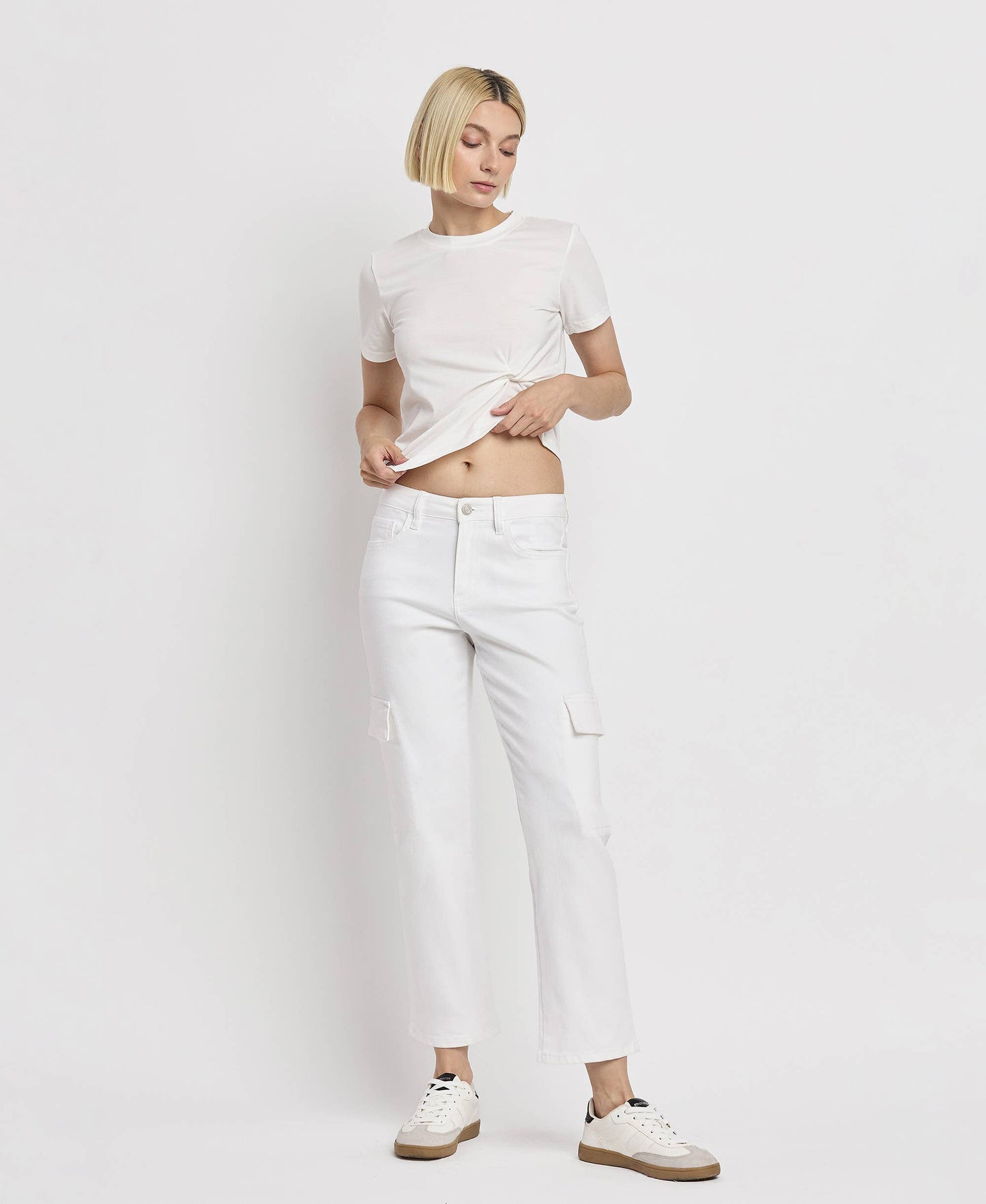 Kelly High Rise Crop Cargo Straight Leg Jeans
