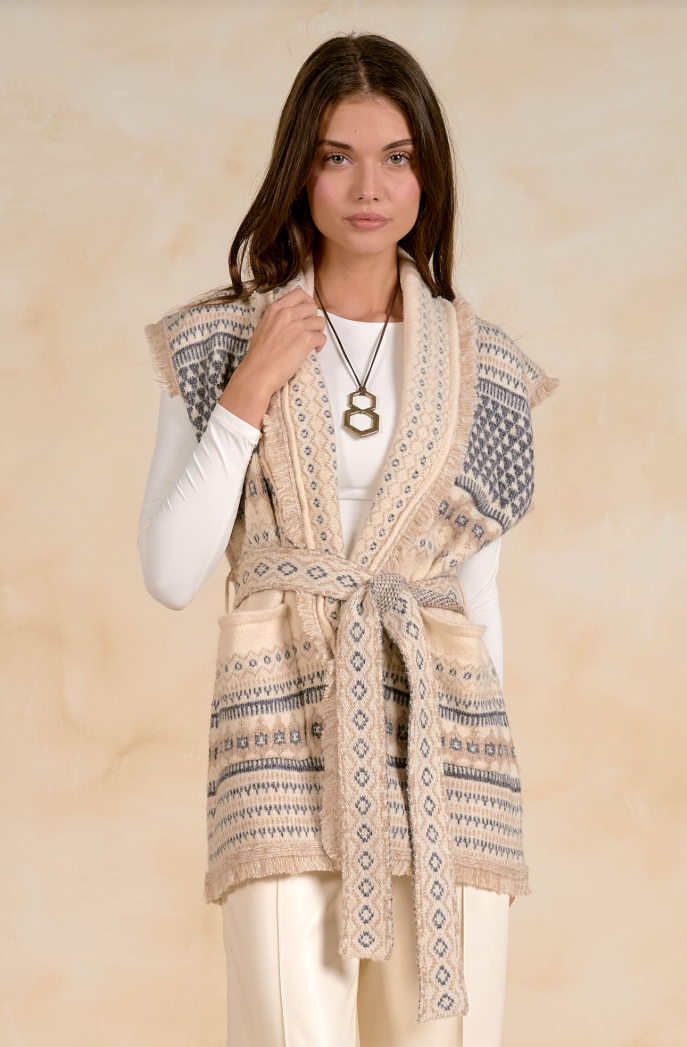 Cara Sleeveless Wrap Cardigan