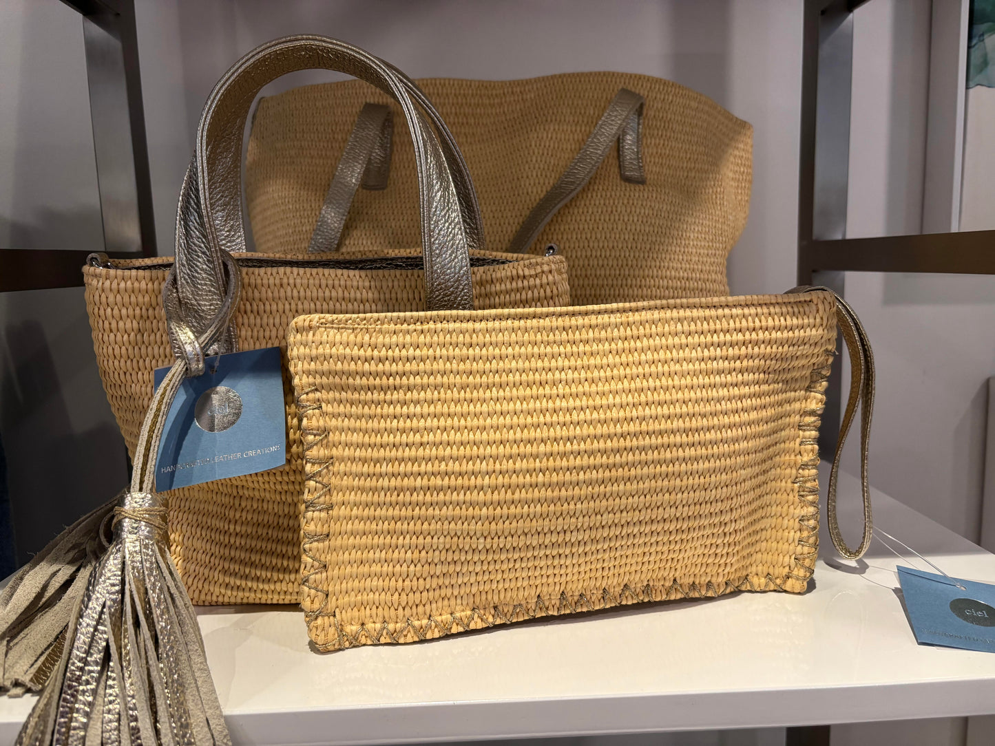 Ciel Raffia Wristlet