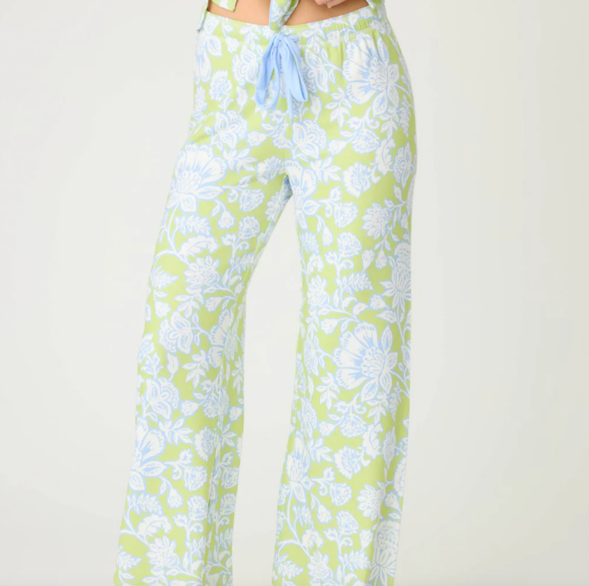 PJ Salvage Beautiful Life Floral Print Open Leg Pant