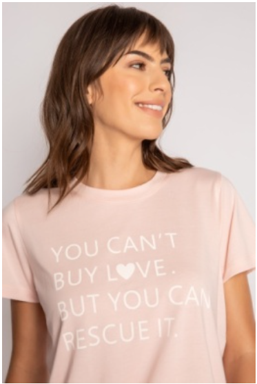 Rescued Love You Can't Buy Love Pajama Shortee Set