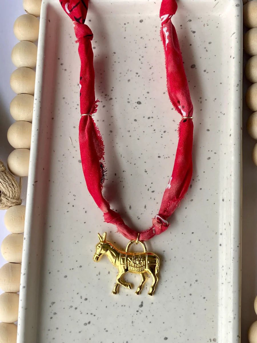 Mule Bandana Charmer Necklace by Larra Mirk Design