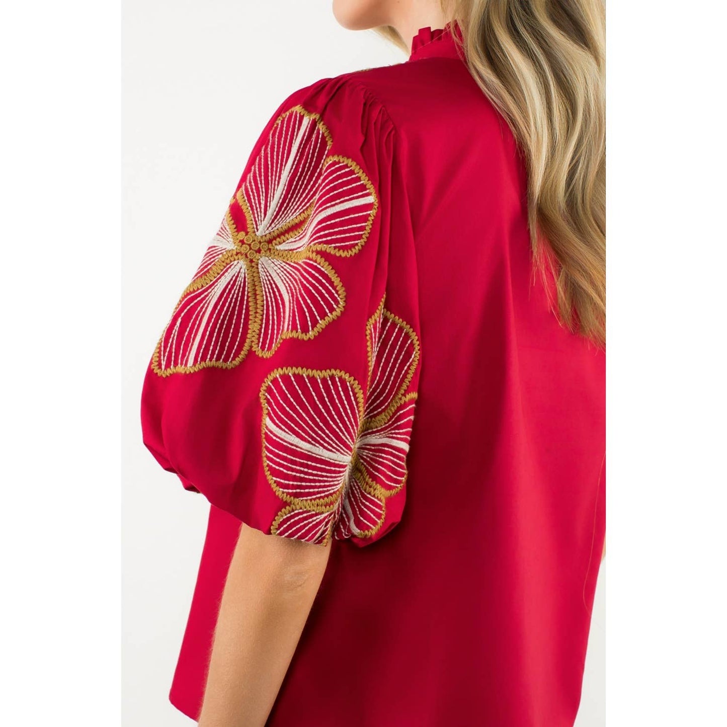 Londyn Embroidered Puff Sleeve Top