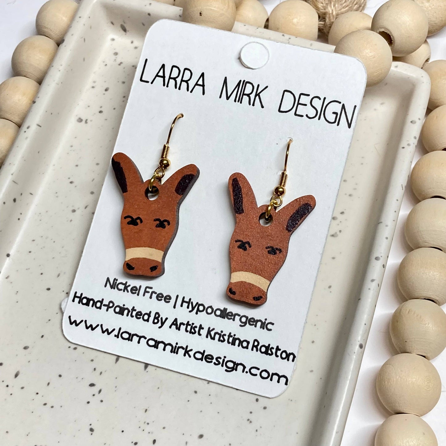 Mule Love Earrings by Larra Mirk Design | Brown