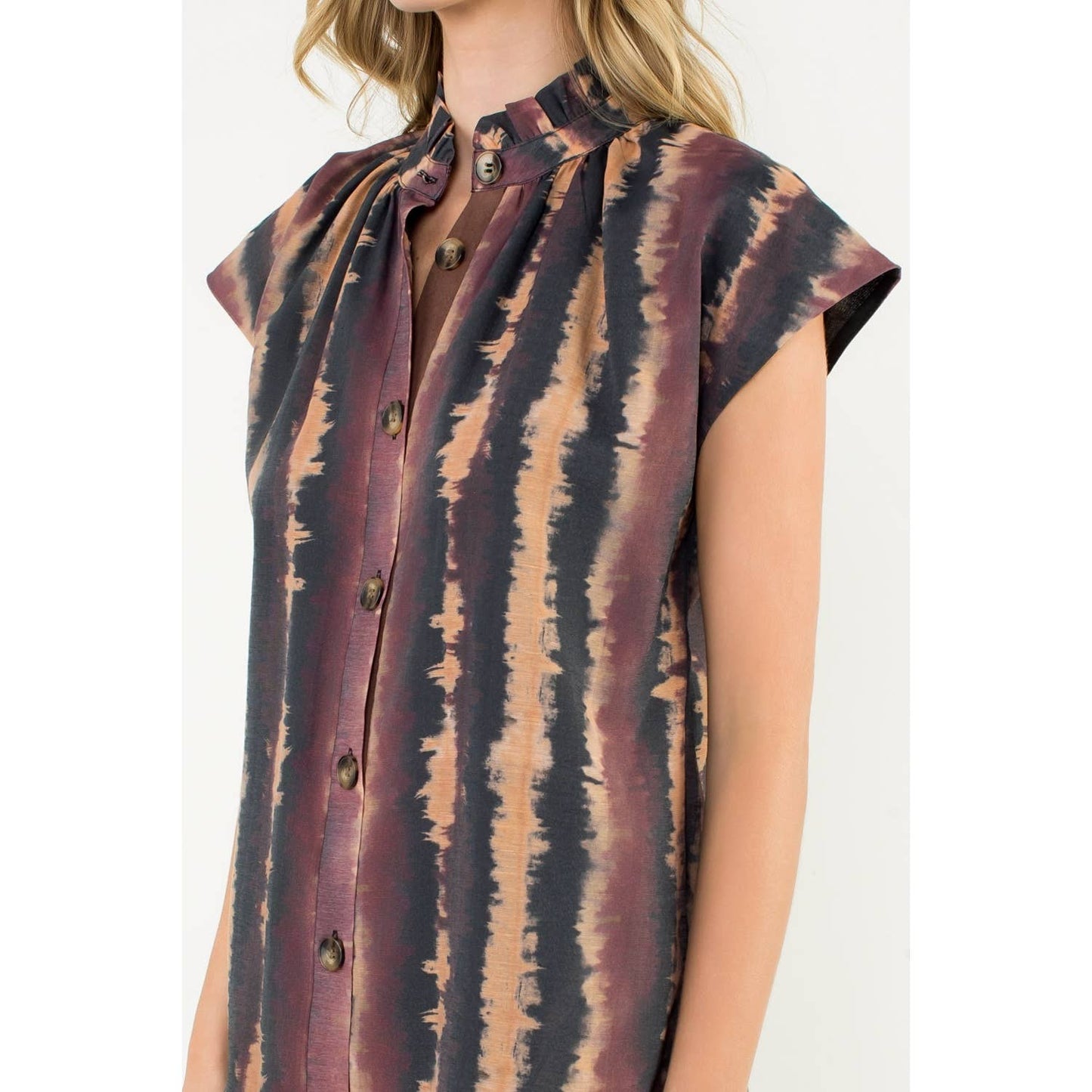 Holly Tie Dye Button Front Mini Dress