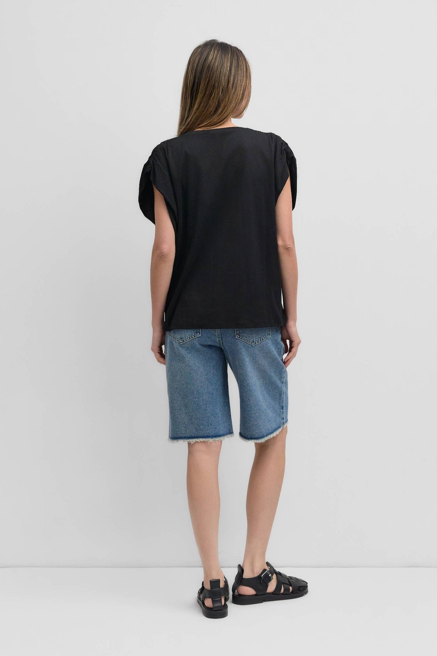 The Eileen Pleated Shoulder Top