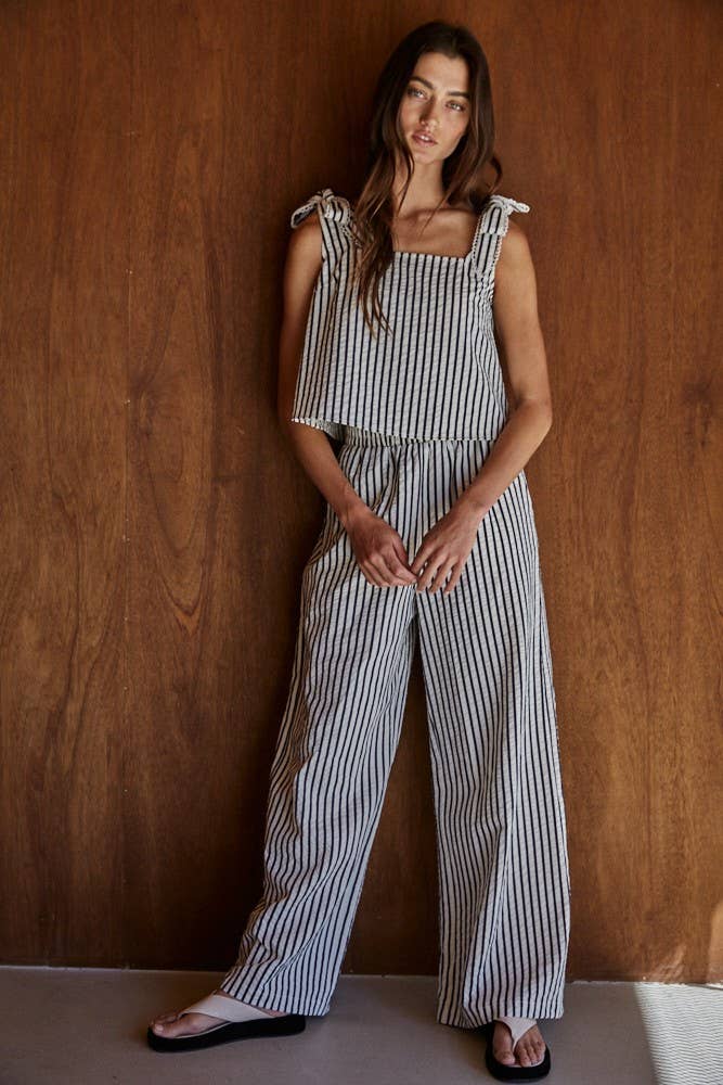 Brenda Wide Leg Striped Pant