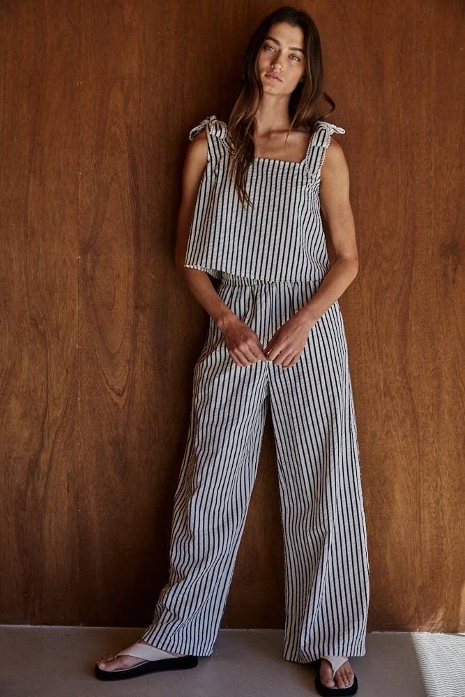 Keri Striped Tie Crop Top