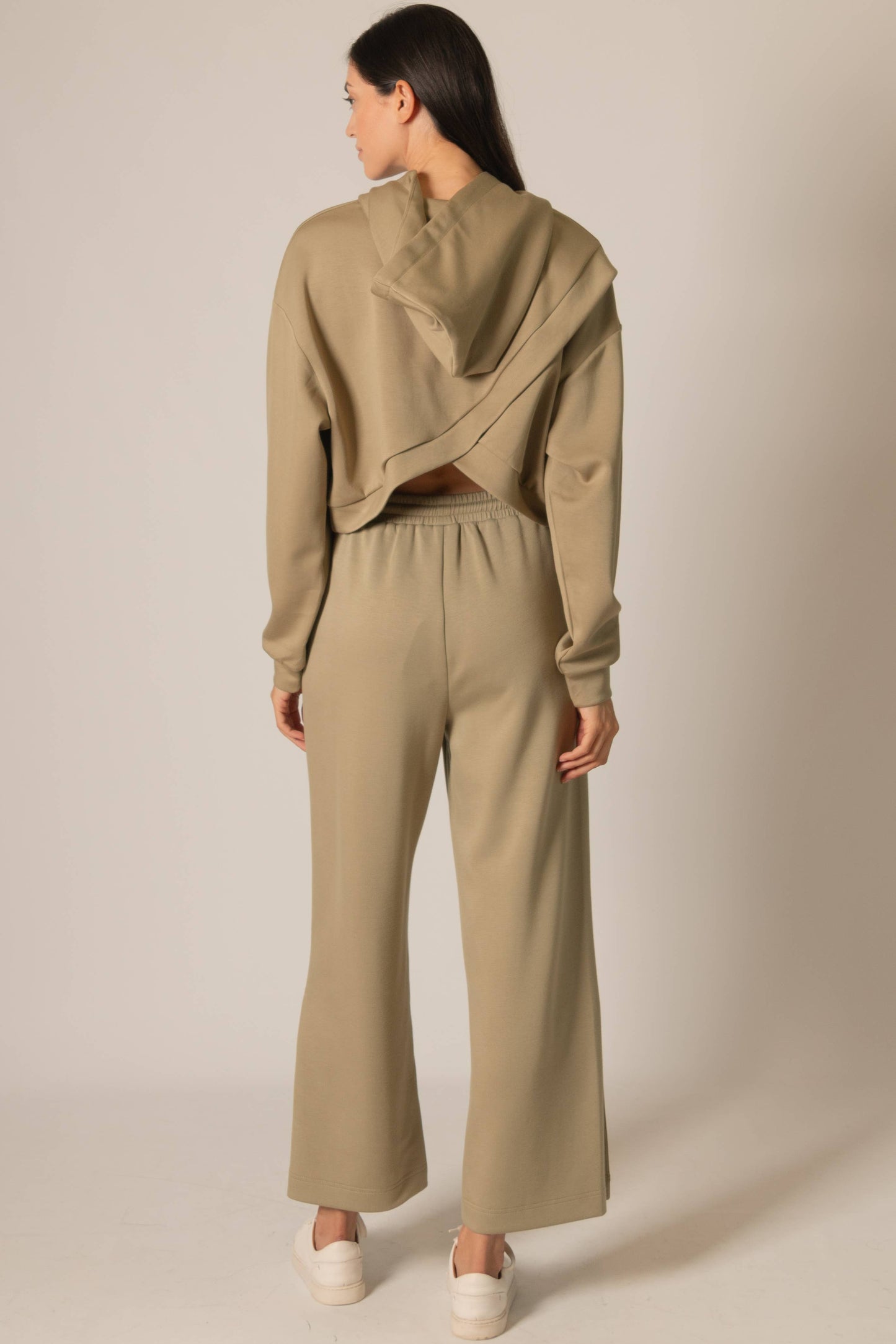 P. CILL Butter Modal Cropped Hoodie Top