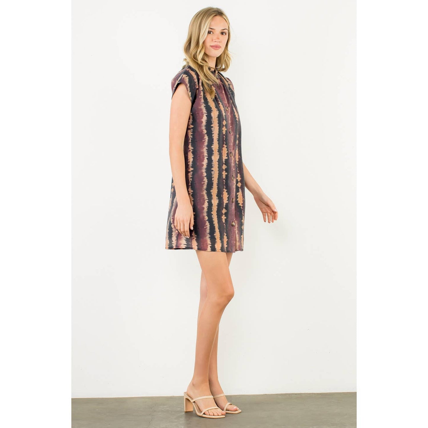 Holly Tie Dye Button Front Mini Dress