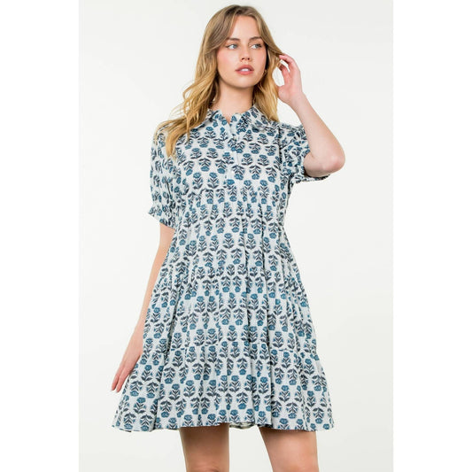 Harper Smocked Waist Floral Button Dress