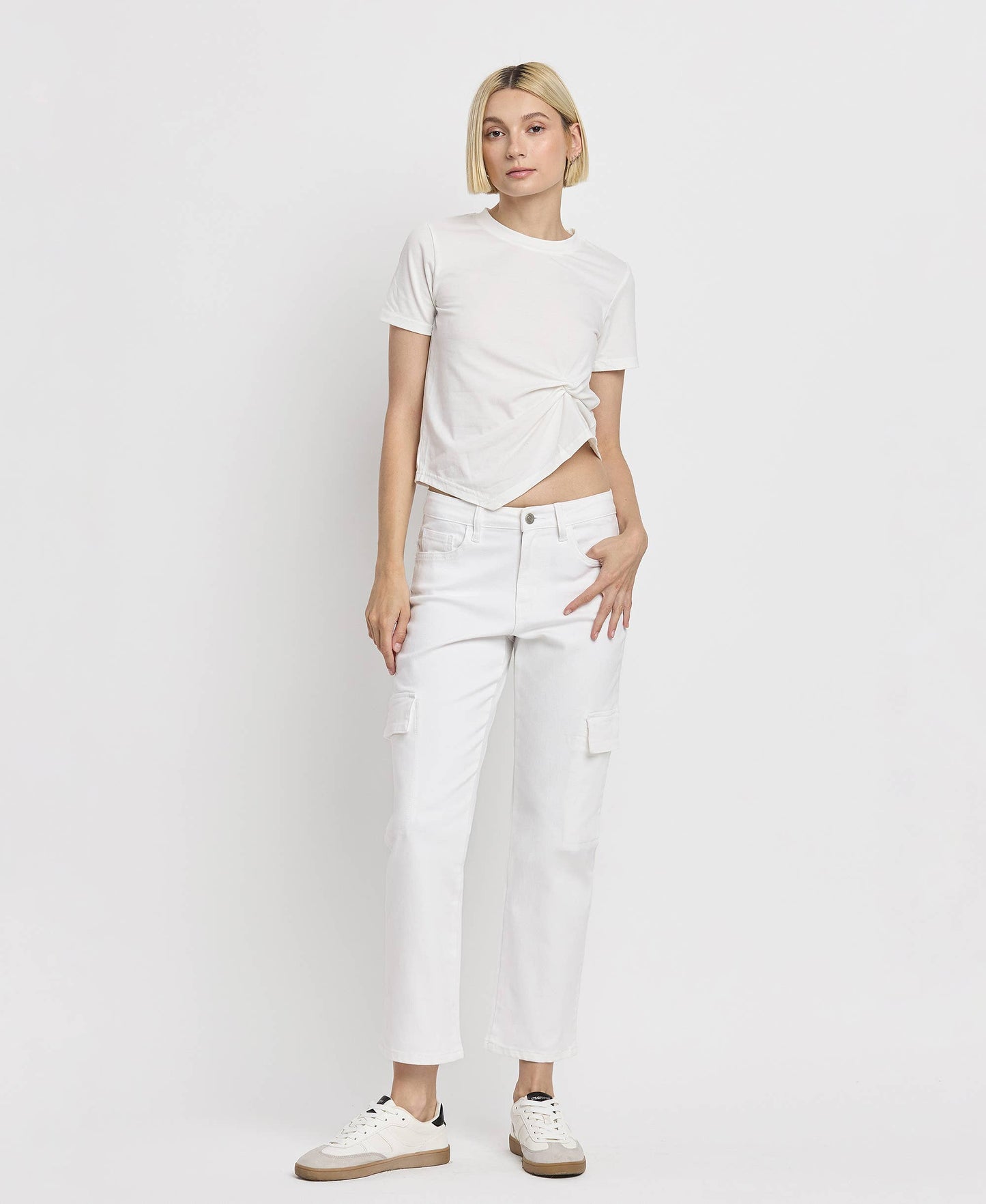 Kelly High Rise Crop Cargo Straight Leg Jeans