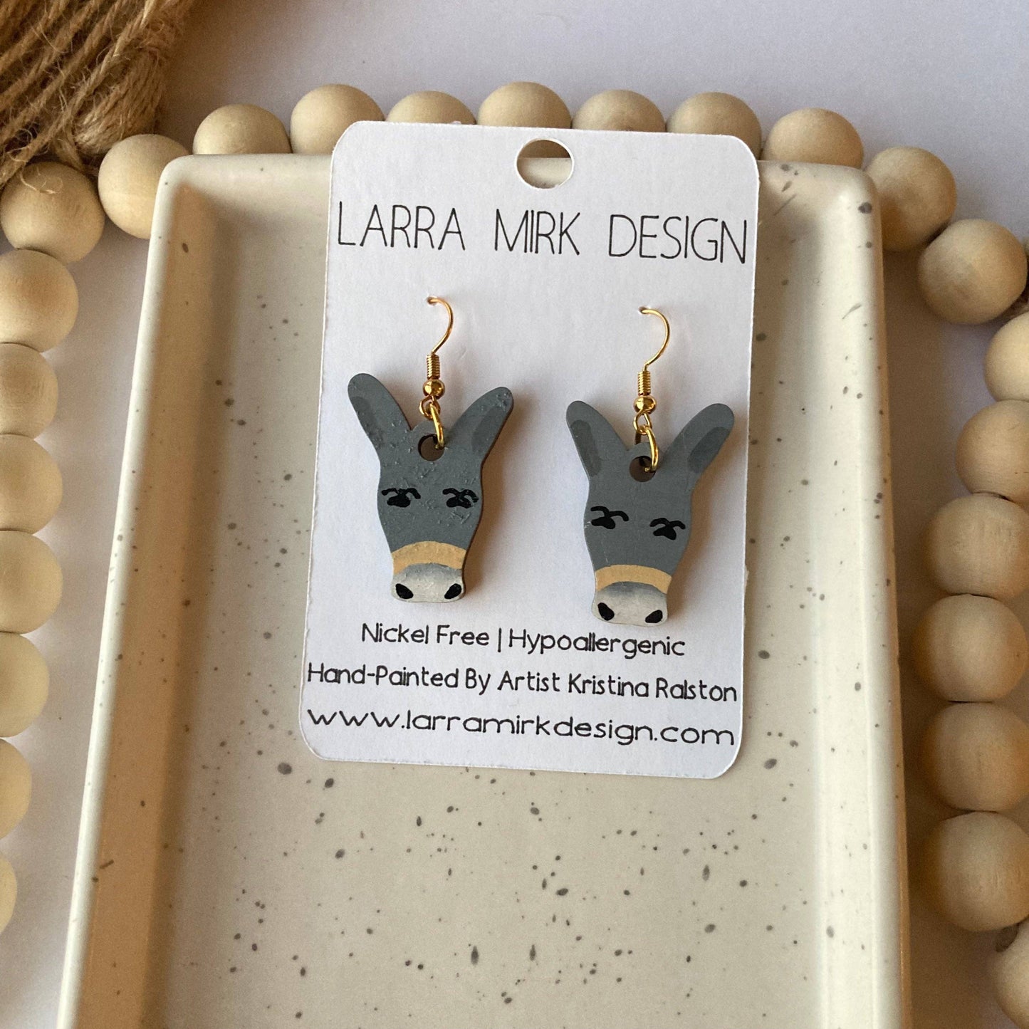 Mule Love Earrings by Larra Mirk Design | Gray