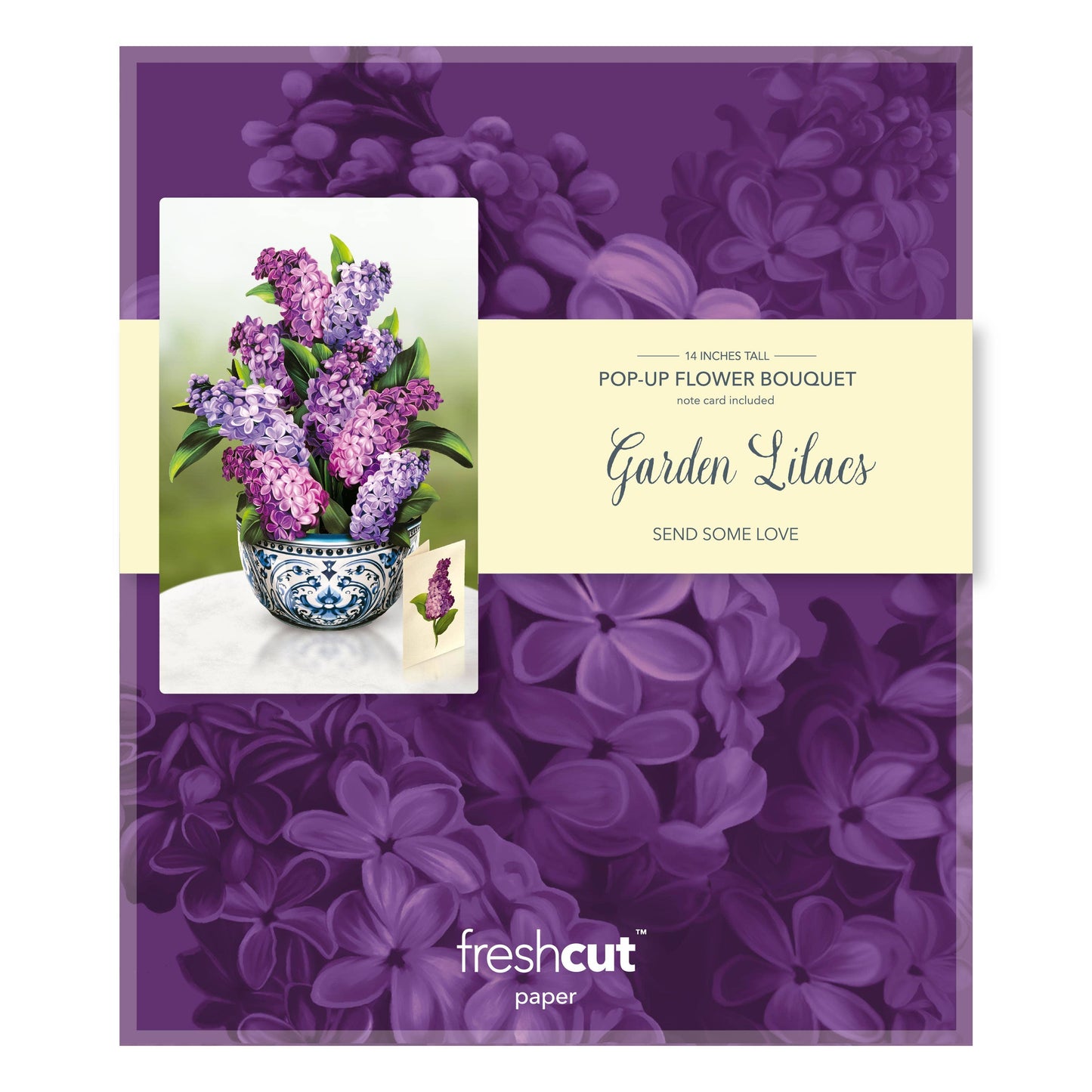 Garden Lilacs Fresh Cut Paper Flowers Card