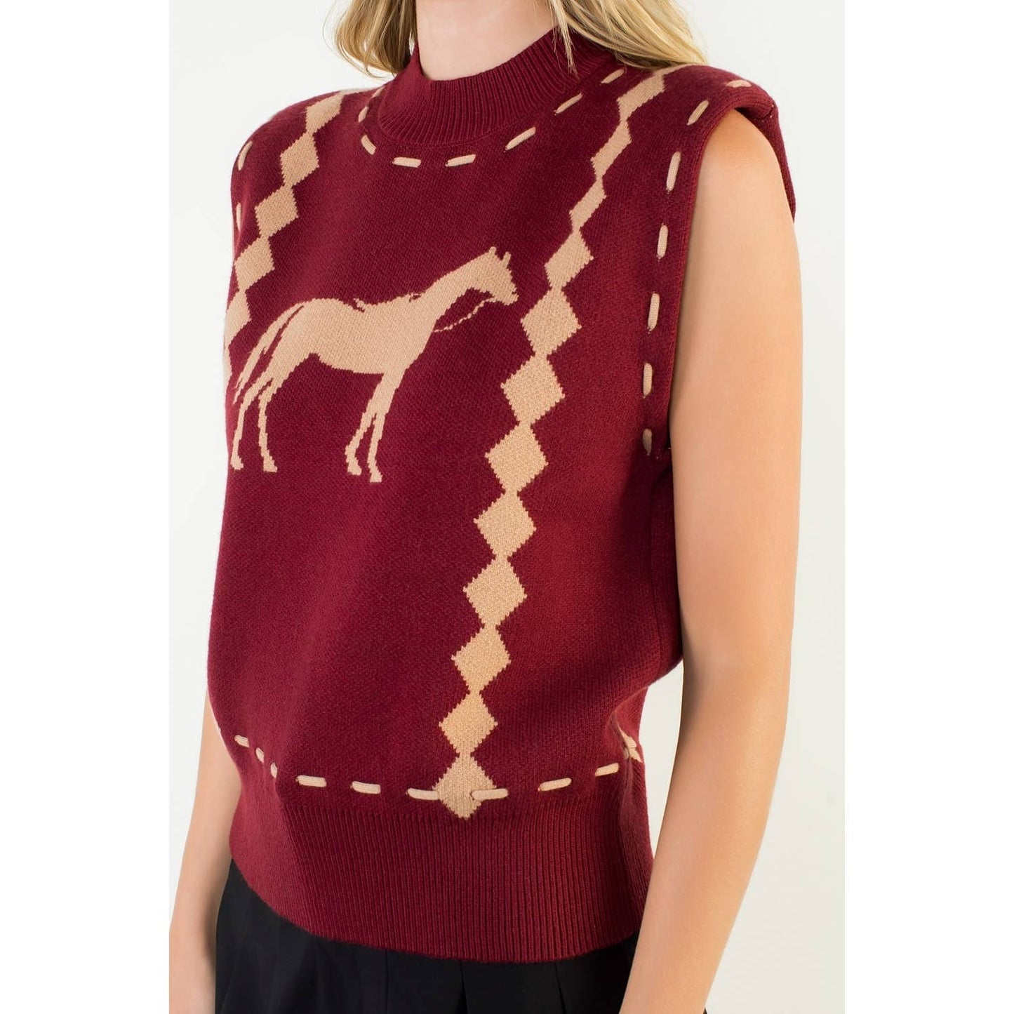 Ginger Sleeveless Horse Knit Vest