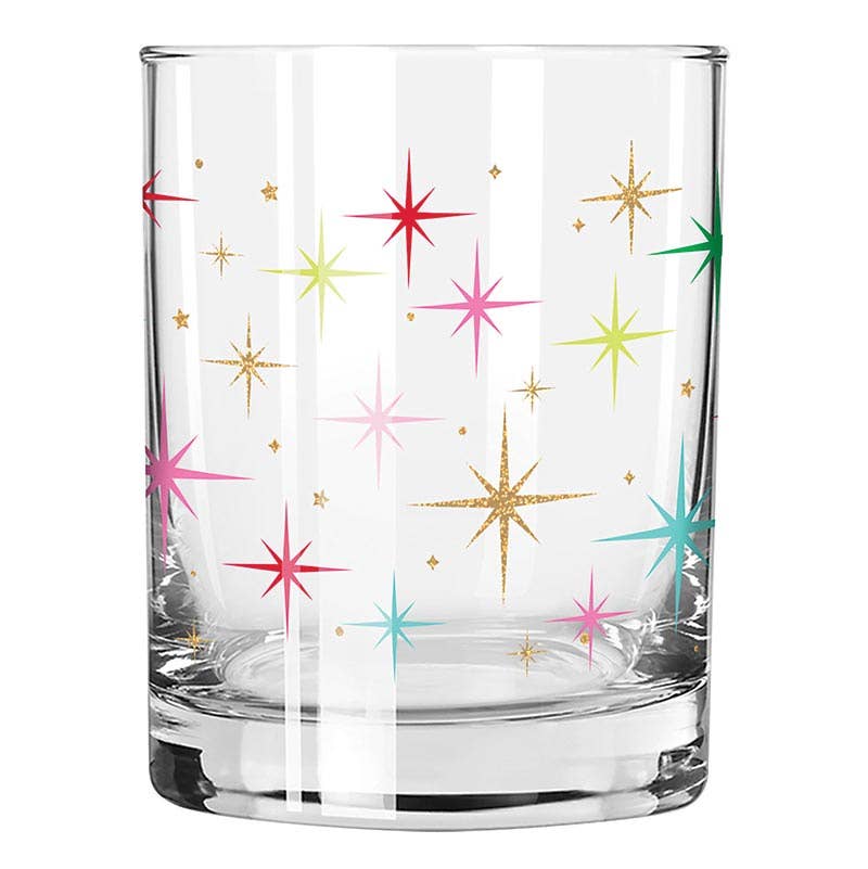 Retro Stars Double Old Fashioned Glass