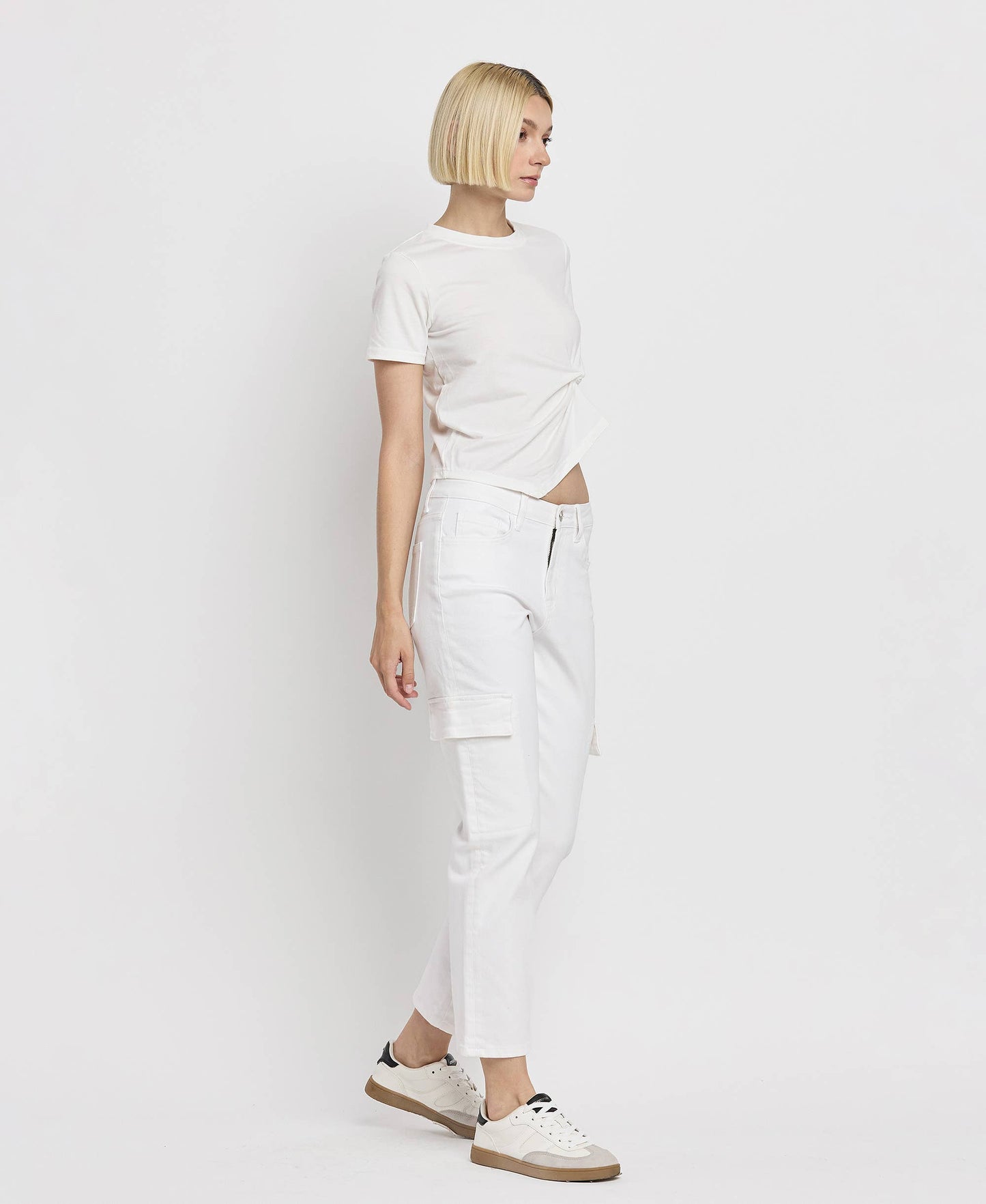 Kelly High Rise Crop Cargo Straight Leg Jeans