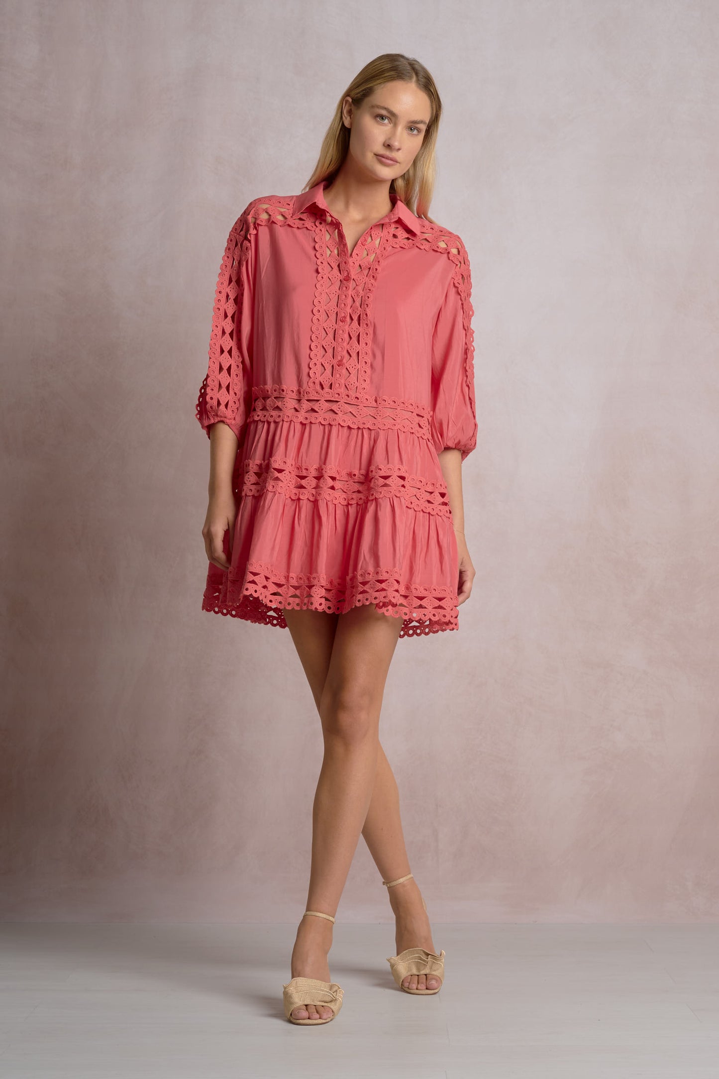 Cora Eyelet Trimmed Dress