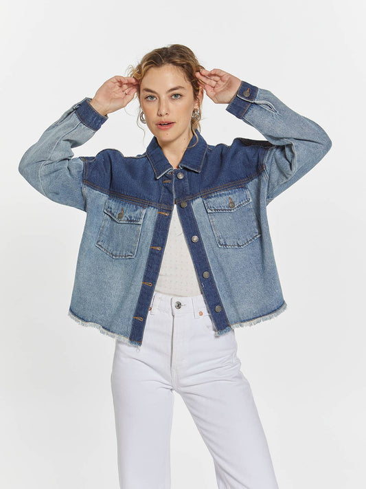 Karina Two Toned Denim Jacket