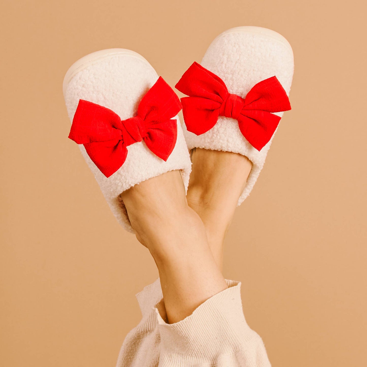 Fuzzy Slippers Pre-Pack-Betty Bow Red