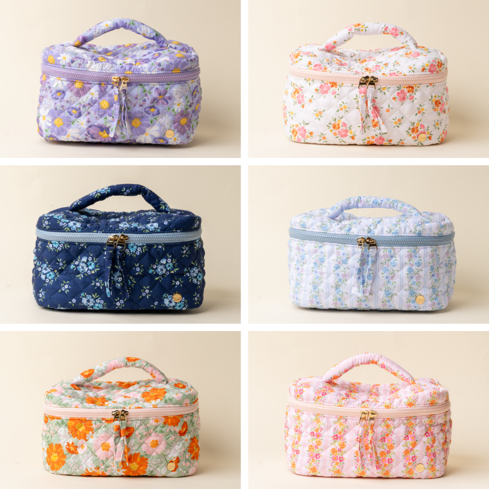 Glam & Go Quilted Cosmetic Bags