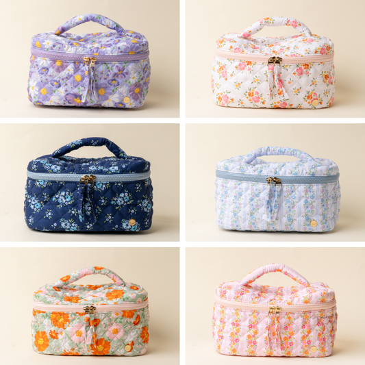 Glam & Go Quilted Cosmetic Bags