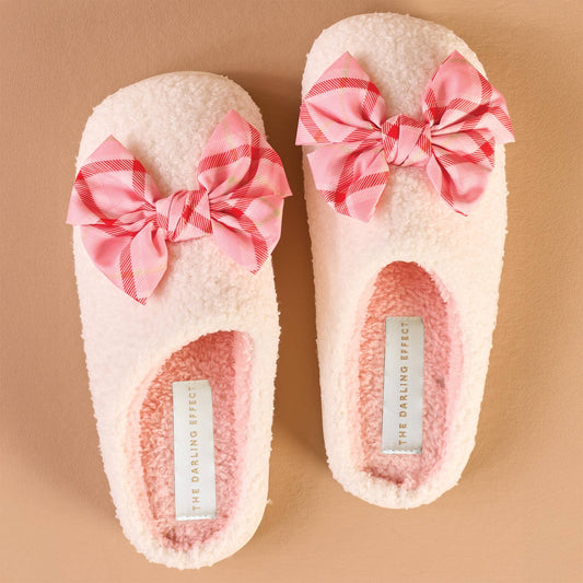 Betty Bow Slippers - Festive Plaid