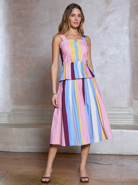 Glenda Cotton Striped Sleeveless Top
