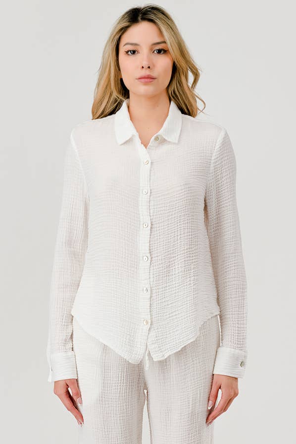 Mandy Cotton Gauze Button Down Shirt