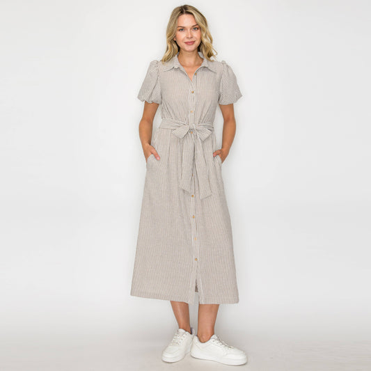 Amber Pinstripe Maxi Dress
