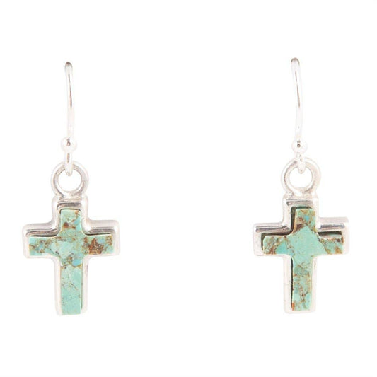 Touch of Turquoise Cross Earring
