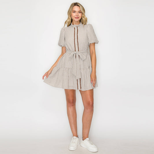 Michelle Pinstripe Mini Dress