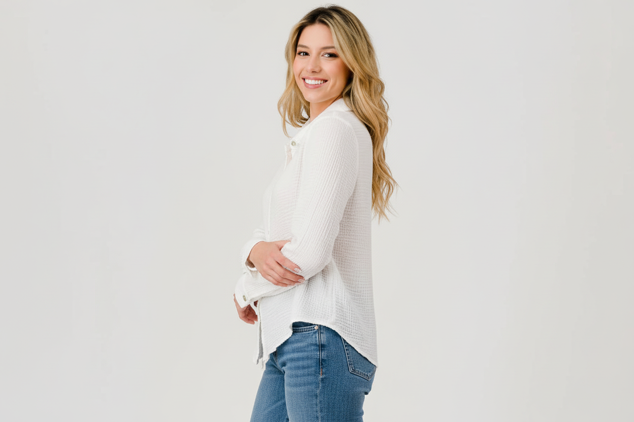 Mandy Cotton Gauze Button Down Shirt