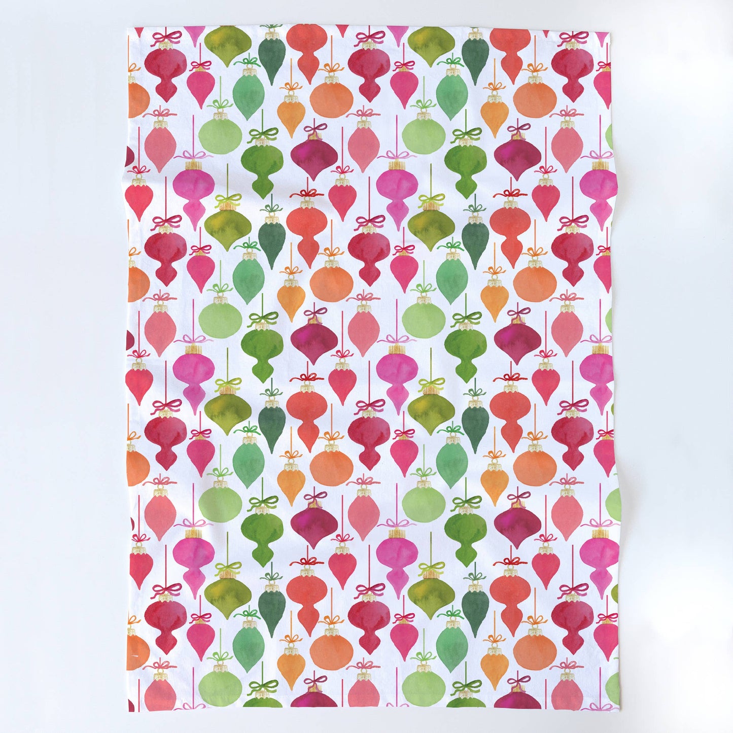 Retro Christmas Ornaments Tea Towel | Christmas Tea Towel